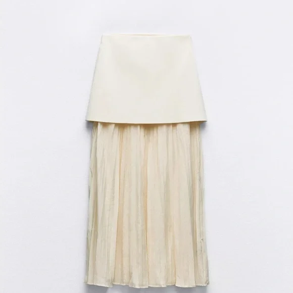 ZARA MIXED PLEATED KNIT SKIRT AND VEST (SET) - Picture 4 of 4